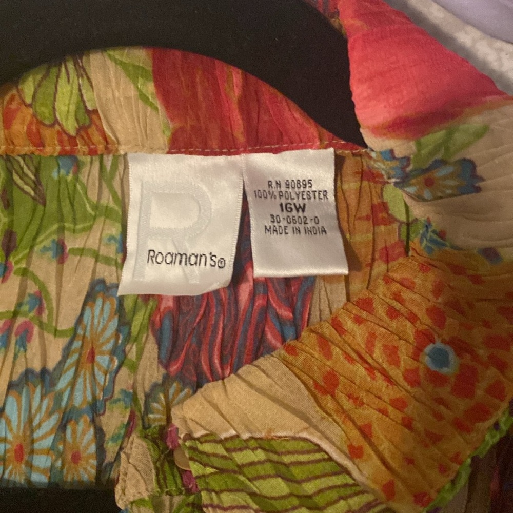 Roamans Top Button Down Multicolor Blouse - image 6